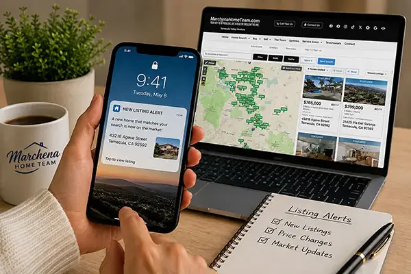 Buying a home in Temecula Valley with Marchena Home Team listing alerts and home search tools