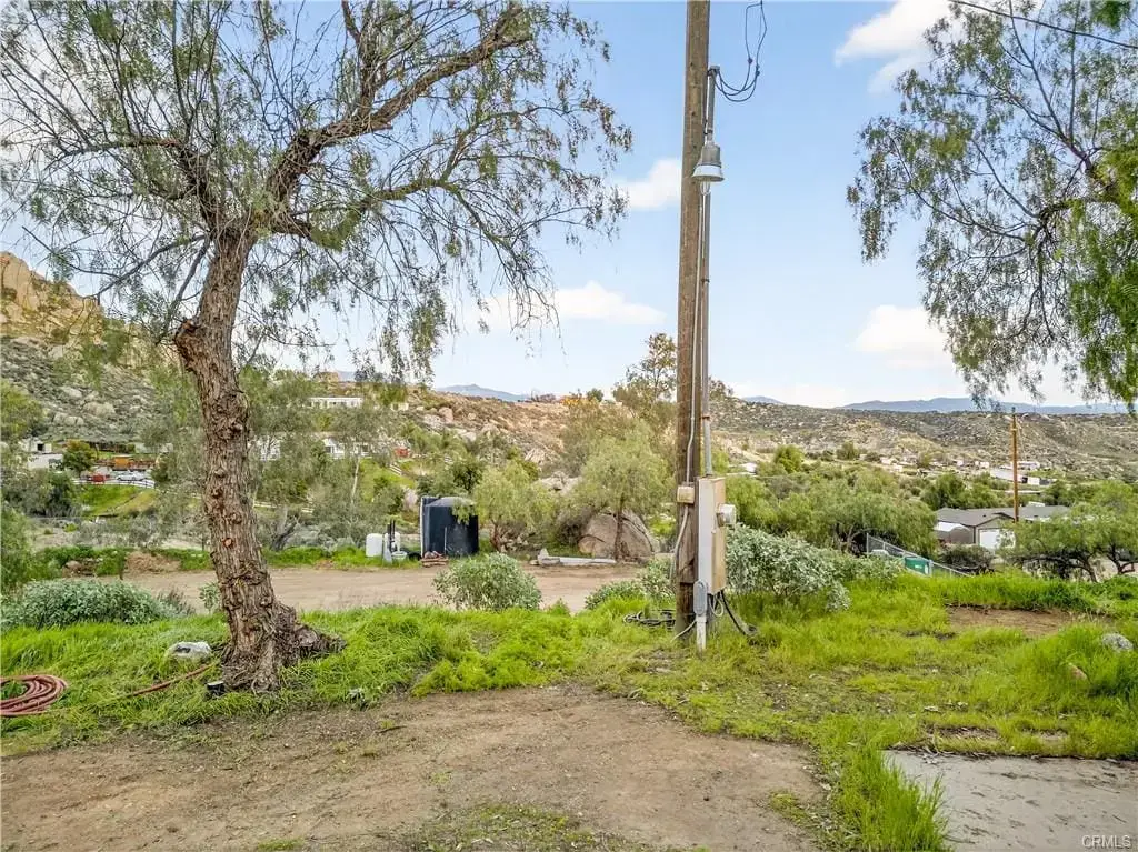 Electricity on site with power pole on 13.9 acre land for sale in Homeland CA