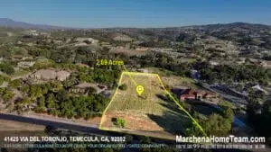 2.69 acre land for sale in Temecula Wine Country Glen Oaks Ranch gated community 41425 Via Del Toronjo