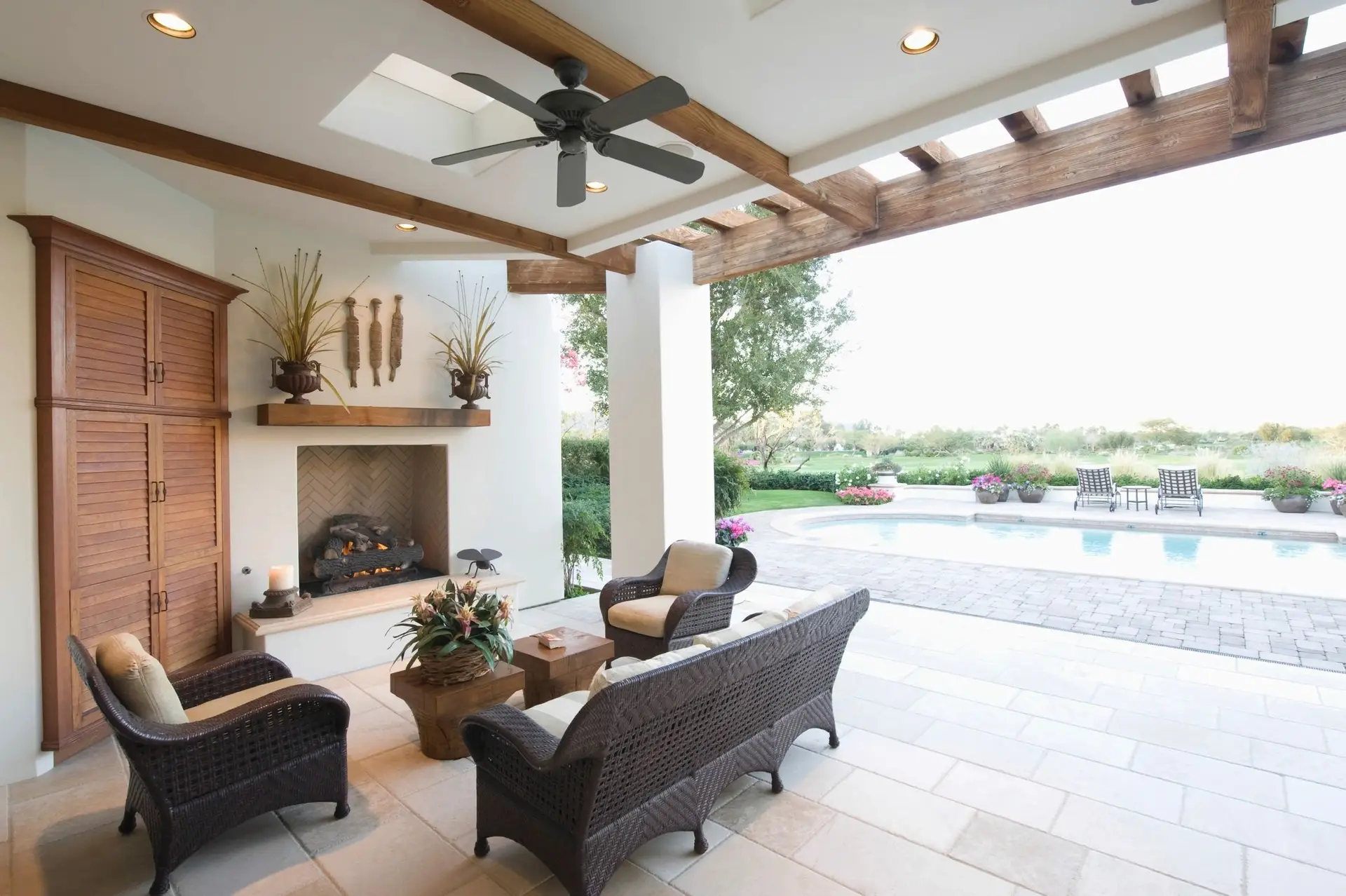 A tidy living room interior of a home being valued