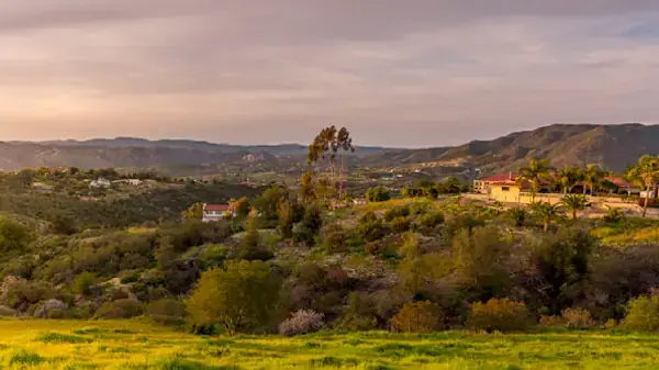 Fallbrook California rolling hills and rural homes