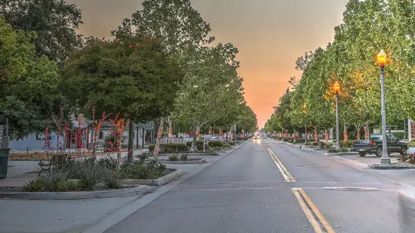 Downtown Murrieta California at sunset