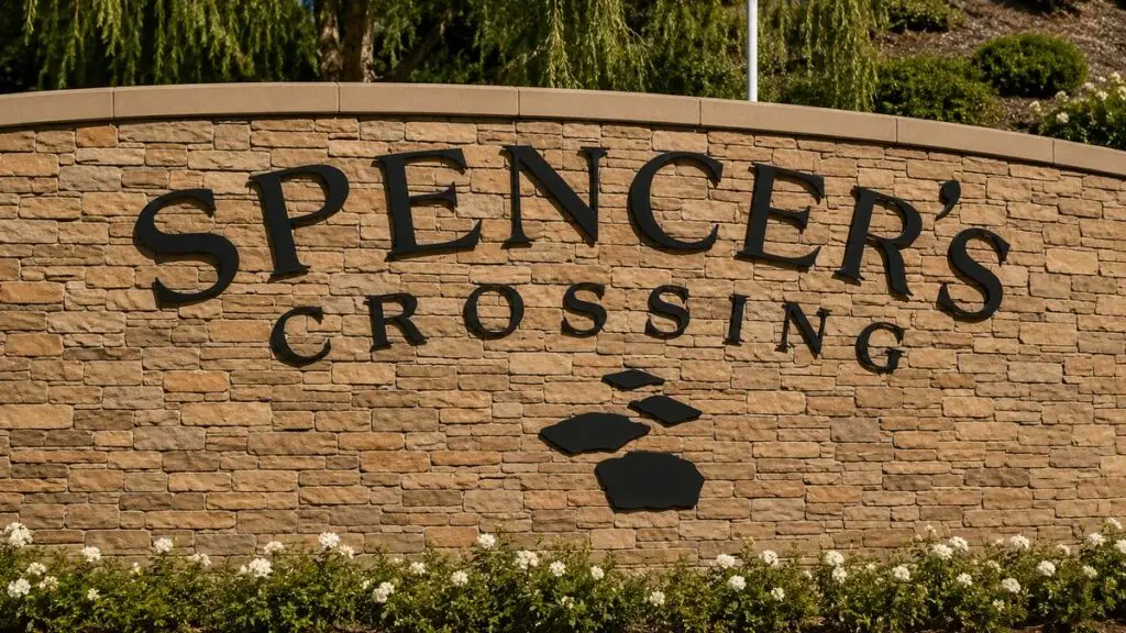 Spencer's Crossing community entrance monument in Murrieta, California