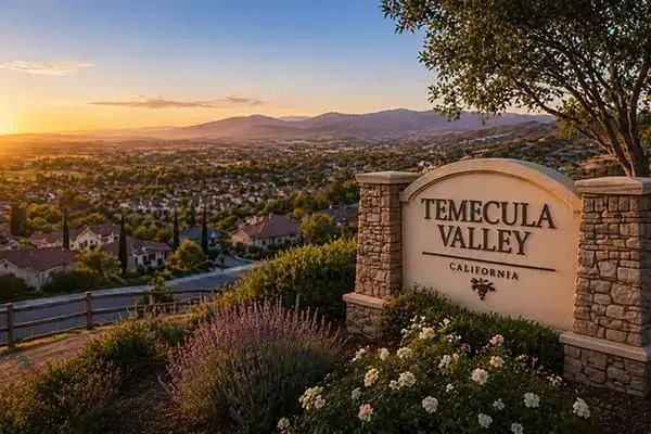 Temecula Valley service areas with surrounding homes and nearby communities